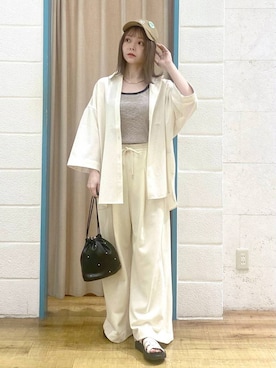 「アイテム（キャップ）」を使った、りみさん（レディース・155cm・20代）の夏コーディネート