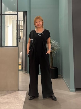 「LOWRYS FARM（ローリーズファーム）のＵＳＡベーシックタンク　267044（タンクトップ、ブラック系）」を使った、いそまるさん（レディース・168cm）の春コーディネート