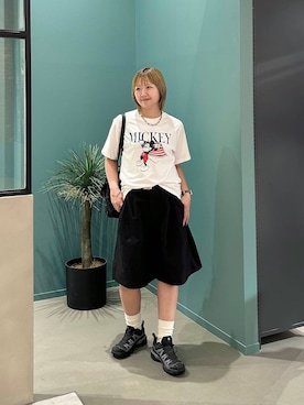 「LOWRYS FARM（ローリーズファーム）のステンレスBIGチェーンネックレス　249405（ネックレス、ブルー系）」を使った、いそまるさん（レディース・168cm）の夏コーディネート
