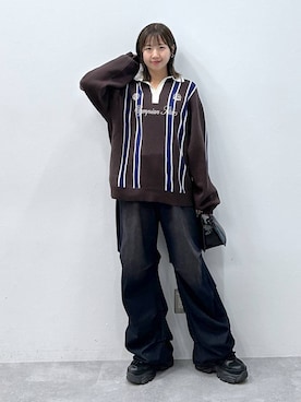 「スニーカー特集」｜いそまるさん（レディース・168cm）の冬コーディネート
