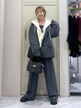 「LOWRYS FARM（ローリーズファーム）のパールタレンネックレス　249411（ネックレス）」を使った、いそまるさん（レディース・168cm・20代）の秋コーディネート