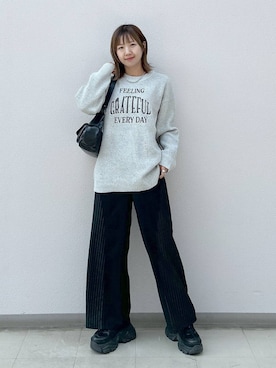 「スニーカー特集」｜いそまるさん（レディース・168cm）の冬コーディネート