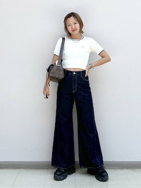 「スニーカー特集」｜「アイテム（アクセサリー）」を使った、いそまるさん（レディース・168cm）の夏コーディネート