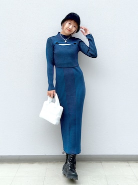 「着痩せコーデ」｜「アイテム（ワンピース/ドレス）」を使った、いそまるさん（レディース・168cm）の秋コーディネート