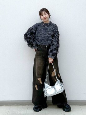 「スニーカー特集」｜いそまるさん（レディース・168cm）の冬コーディネート