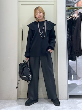 「LOWRYS FARM（ローリーズファーム）のＢＩＧカラーニットＬＳ　600397（ニット/セーター）」を使った、いそまるさん（レディース・168cm）の秋コーディネート