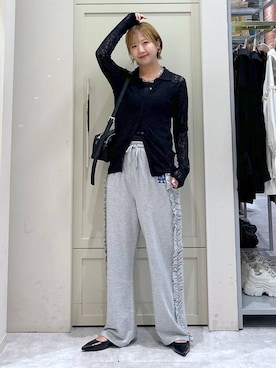 「アイテム（スウェットパンツ）」を使った、いそまるさん（レディース・168cm）の夏コーディネート