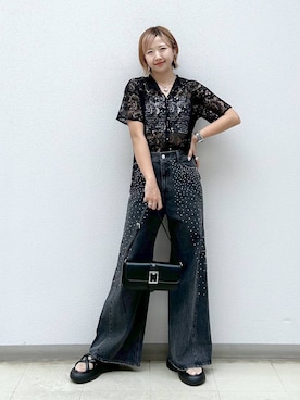「アイテム（ブレスレット）」を使った、いそまるさん（レディース・168cm）の夏コーディネート