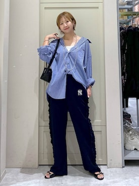 「アイテム（スウェットパンツ）」を使った、いそまるさん（レディース・168cm）の夏コーディネート