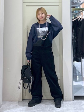 「アイテム（オールインワン・サロペット）」を使った、いそまるさん（レディース・168cm）の秋コーディネート