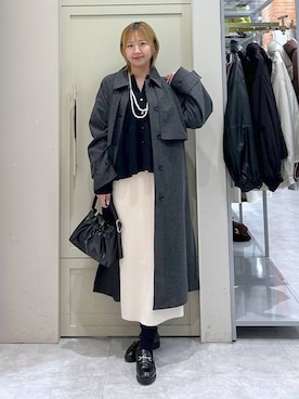 「アイテム（ステンカラーコート）」を使った、いそまるさん（レディース・168cm・20代）の秋コーディネート