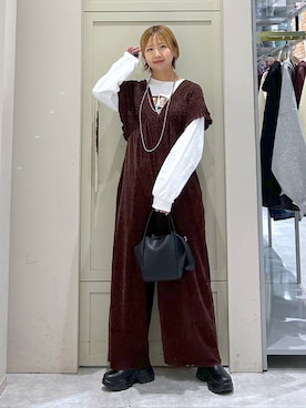 「アイテム（オールインワン・サロペット）」を使った、いそまるさん（レディース・168cm・20代）の秋コーディネート