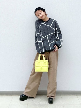 「PAGEBOY（ページボーイ）のニットビーニー（ニットキャップ/ビーニー）」を使った、いそまるさん（レディース・168cm）の秋コーディネート