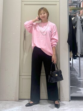 「LOWRYS FARM（ローリーズファーム）のパールタレンネックレス　249411（ネックレス）」を使った、いそまるさん（レディース・168cm・20代）の秋コーディネート