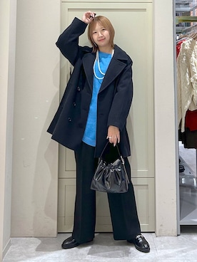 「アイテム（ピーコート）」を使った、いそまるさん（レディース・168cm）の冬コーディネート