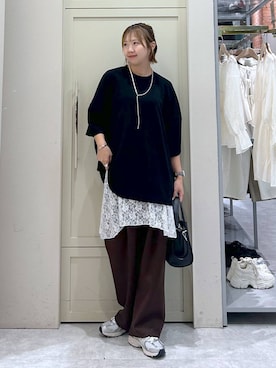 「アイテム（スウェットパンツ）」を使った、いそまるさん（レディース・168cm）の夏コーディネート