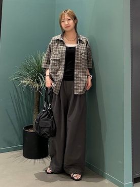 「LOWRYS FARM（ローリーズファーム）のアイテム（ショルダーバッグ）」を使った、いそまるさん（レディース・168cm）の夏コーディネート