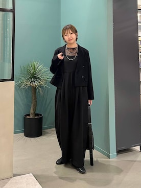 「LOWRYS FARM（ローリーズファーム）の【500mlペットボトル収納可】フラップショルダーＢＡＧ 1046881（ショルダーバッグ、ブラック系）」を使った、いそまるさん（レディース・168cm）の秋コーディネート