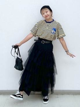 「PBLIM（ページボーイリム）のPBLIM/ドライタッチビーニー（ニットキャップ/ビーニー）」を使った、いそまるさん（レディース・168cm）の夏コーディネート