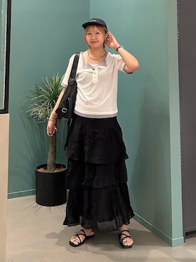 「LOWRYS FARM（ローリーズファーム）のアイテム（ショルダーバッグ）」を使った、いそまるさん（レディース・168cm）の夏コーディネート