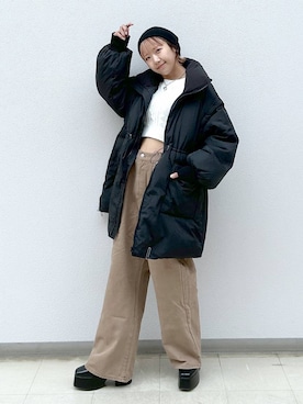 「PAGEBOY（ページボーイ）のニットビーニー（ニットキャップ/ビーニー）」を使った、いそまるさん（レディース・168cm）の秋コーディネート