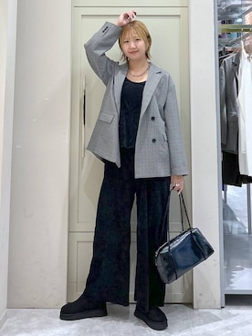 「アイテム（オールインワン・サロペット）」を使った、いそまるさん（レディース・168cm）の秋コーディネート