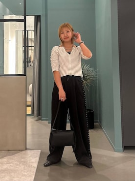 「LOWRYS FARM（ローリーズファーム）のＵＳＡベーシックタンク　267044（タンクトップ、ブラック系）」を使った、いそまるさん（レディース・168cm）の春コーディネート