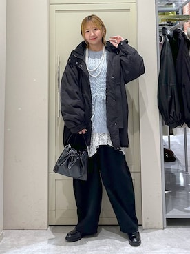 「体型カバー」｜「アイテム（アクセサリー）」を使った、いそまるさん（レディース・168cm）の冬コーディネート