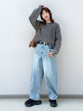 「スニーカー特集」｜いそまるさん（レディース・168cm）の冬コーディネート