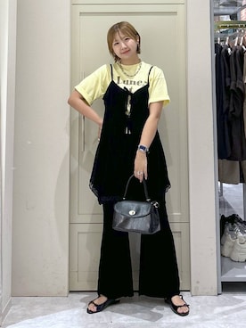 「スラックス」｜「アイテム（ワンピース/ドレス）」を使った、いそまるさん（レディース・168cm）の夏コーディネート