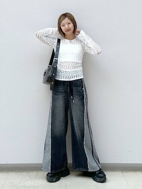 「スニーカー特集」｜「アイテム（アクセサリー）」を使った、いそまるさん（レディース・168cm）の夏コーディネート
