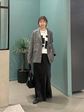 「LOWRYS FARM（ローリーズファーム）の【500mlペットボトル収納可】フラップショルダーＢＡＧ 1046881（ショルダーバッグ、ブラック系）」を使った、いそまるさん（レディース・168cm）の秋コーディネート
