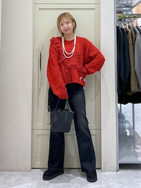 「アイテム（バンダナ/スカーフ）」を使った、いそまるさん（レディース・168cm・20代）の秋コーディネート