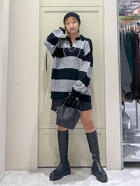 「アイテム（ニットキャップ/ビーニー）」を使った、いそまるさん（レディース・168cm・20代）の秋コーディネート
