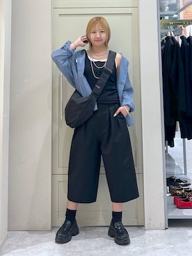 「LOWRYS FARM（ローリーズファーム）のステンレスロングネックレス　605355（ネックレス、シルバー系）」を使った、いそまるさん（レディース・168cm）の春コーディネート