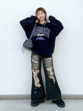 「アイテム（スウェット）」を使った、いそまるさん（レディース・168cm・20代）の秋コーディネート