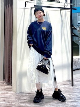 「アイテム（スウェット）」を使った、いそまるさん（レディース・168cm・20代）の夏コーディネート