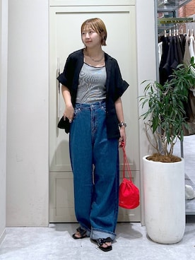 「LOWRYS FARM（ローリーズファーム）のアイテム（ジャケット/アウター）」を使った、いそまるさん（レディース・168cm）の夏コーディネート