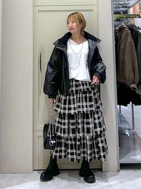 「PAGEBOY（ページボーイ）の【選べる着丈/前後2WAY/マシンウォッシャブル】マルチWAYネックプルオーバー/ニット（ニット/セーター）」を使った、いそまるさん（レディース・168cm）の秋コーディネート