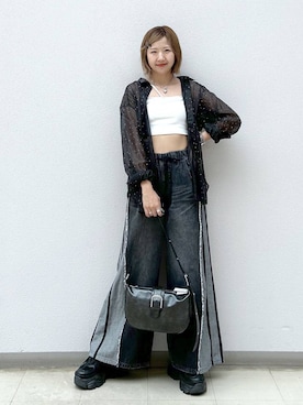 「スニーカー特集」｜「アイテム（アクセサリー）」を使った、いそまるさん（レディース・168cm）の夏コーディネート