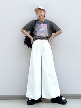 「アイテム（キャップ）」を使った、いそまるさん（レディース・168cm・20代）の春コーディネート