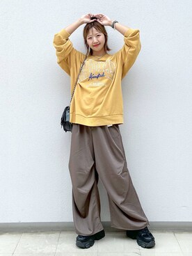 「アイテム（スウェット）」を使った、いそまるさん（レディース・168cm・20代）の秋コーディネート