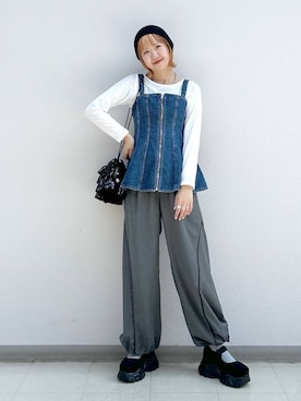 「アイテム（その他トップス）」を使った、いそまるさん（レディース・168cm・20代）の春コーディネート