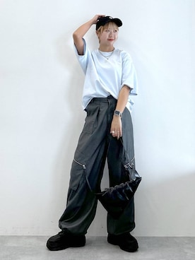 「アイテム（キャップ）」を使った、いそまるさん（レディース・168cm・20代）の春コーディネート