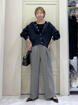 「アイテム（ネックレス、ブルー系）」を使った、いそまるさん（レディース・168cm）の秋コーディネート