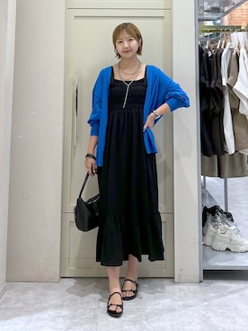「着痩せ」｜「アイテム（アクセサリー）」を使った、いそまるさん（レディース・168cm）の夏コーディネート