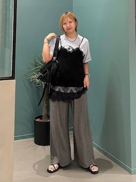 「LOWRYS FARM（ローリーズファーム）のアイテム（ショルダーバッグ）」を使った、いそまるさん（レディース・168cm）の夏コーディネート
