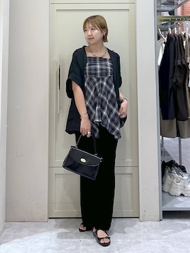 「アイテム（ボストンバッグ）」を使った、いそまるさん（レディース・168cm）の夏コーディネート