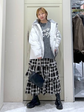 「アイテム（ダウンジャケット/コート）」を使った、いそまるさん（レディース・168cm・20代）の秋コーディネート