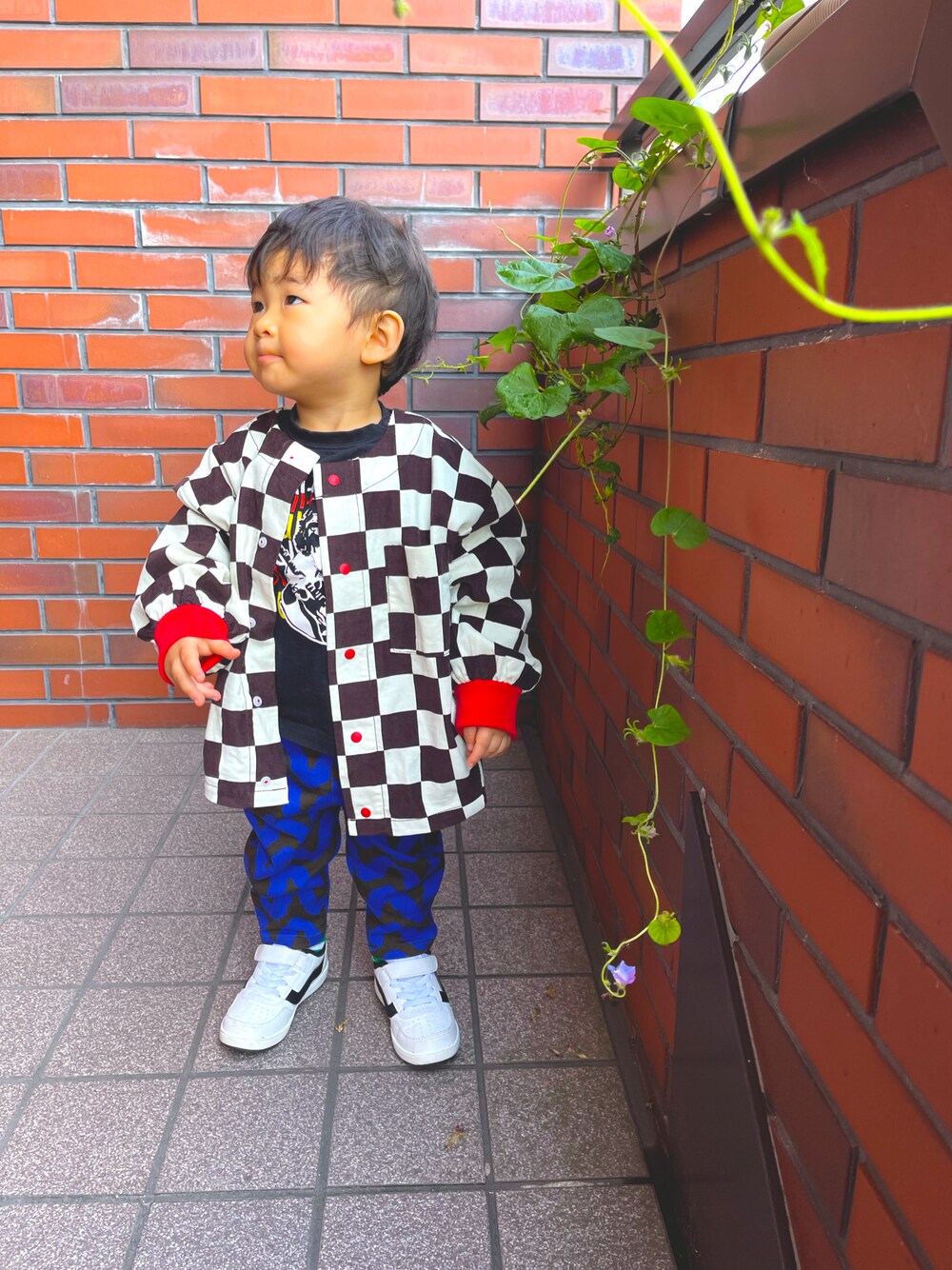「未来のWEARISTAプロジェクト、キッズコーデ、マイベストコーデ2022、男の子、ベビーコーデ、登園スタイル、マーキーズ(MARKEY'S)、マーキーズコーデ、むすこーで、キッズファッション、キッズモデル、キッズコーディネート、男の子コーデ、男の子ファッション、1歳9ヶ月」｜「MARKEY'Sのアイテム（ノーカラージャケット、その他）」を使った、noahcode365さん（キッズ・80cm）の冬コーディネートの1枚目の写真